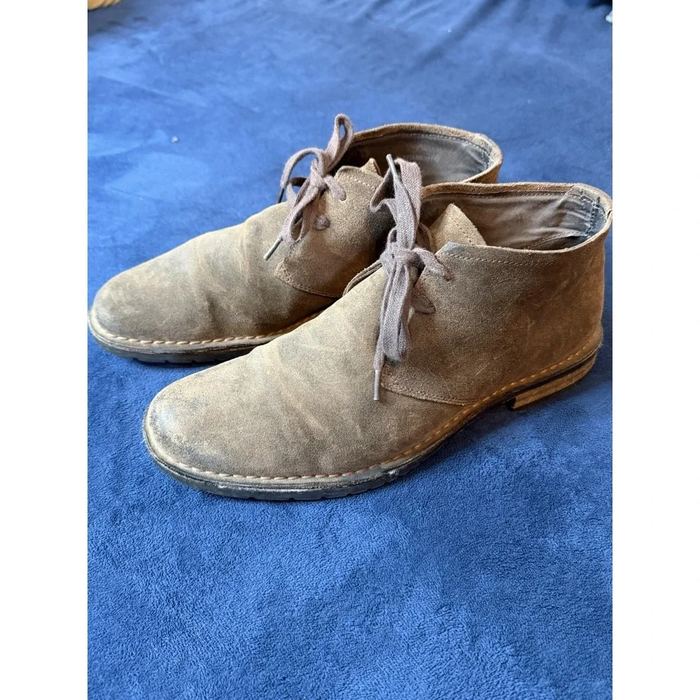 John Varvatos Hipster Mid Top Chukka Boots Mens 8.5 Gray Suede Leather F1183R3B